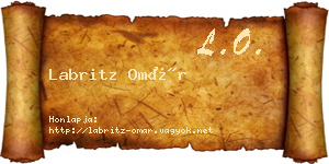 Labritz Omár névjegykártya